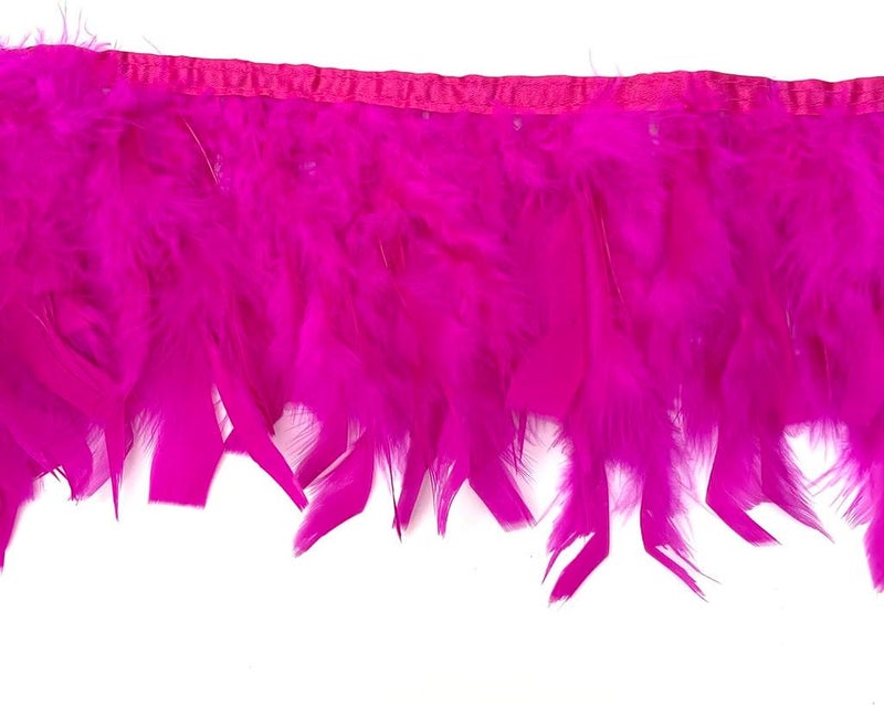 Shekyeon Turkey Feathers Fringe Trim for Party Clothing DIY Sewing Crafts Decoration Pack of 2 Yards (Fuchsia) - Image 4